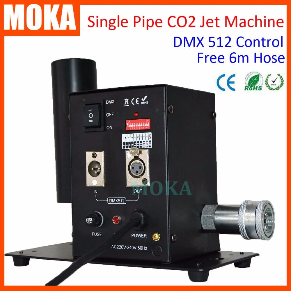 

Best Sell dmx512 CO2 Jet Cannon machine Single Pipe Disco CO2 Blaster Jet Special Effects With 6m Hose