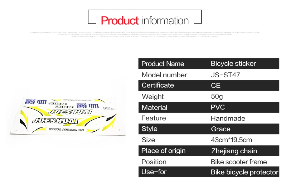 Jueshuai ПВХ наклейки для велосипеда дорожный горный велосипед Велоспорт Электрический велосипед наклейки светоотражающие спортивные наклейки водонепроницаемый паста