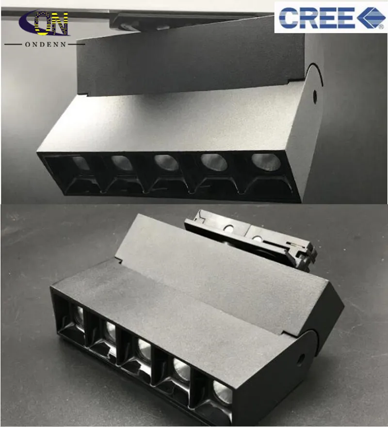 С регулируемой яркостью складной CREE 10 Вт 15 Вт 20 Вт 30 Вт светодиодный Трек освещение AC85-265V светодиодный рельс утопленные потолочные светильники для дома магазин одежды