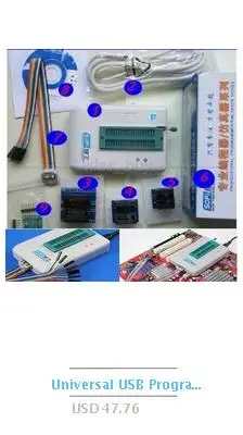 Универсальный USB программатор EEPROM Flash SPI биос 24/25/BR90/93+ чипы+ программное обеспечение для SOFI SP8 серии