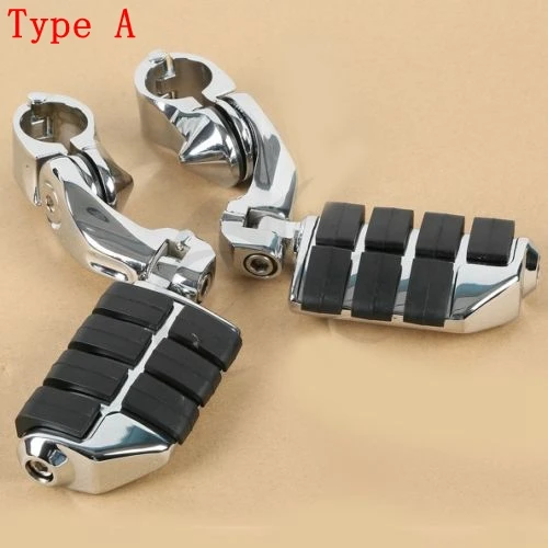 

32mm Engine Guard Highway Foot Pegs Footrest Short Angled Clamp For Honda Kawasaki Suzuki Yamaha Harley Softail Sportster Dyna