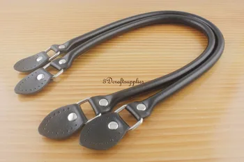 

PU leather imitation leather handle a pair purse handbag 22 inch Black CF67