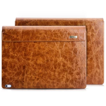 

Genuine Leather Case for Microsoft Surface Book 2 13.5 inch 2018 Vintage Business Detachable Kick Stand Folio Sleeve Bag icarer