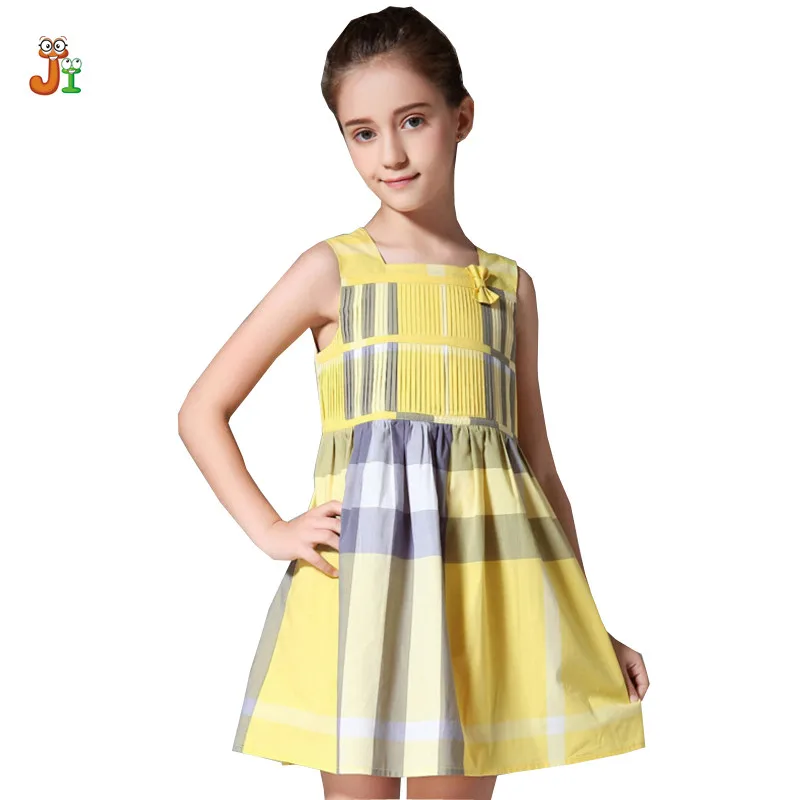 

Summer dress sleeveless Cotton children clothing dresses Casual girls Clothes mini dress England style girl party dress 3-10T