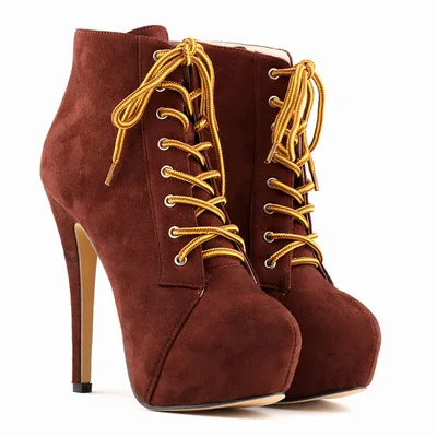 new fashion women boots winter high heeles shoes pointed toe party wedding short boots with platforms size 35-42