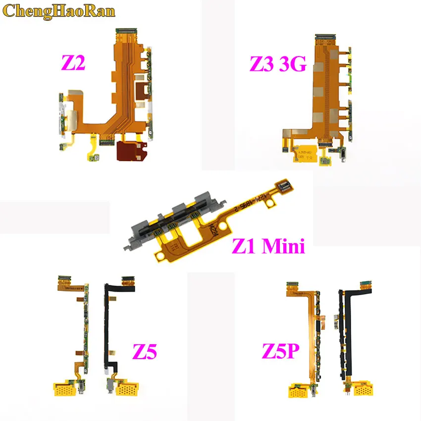 

ChengHaoRan For Sony Xperia Z1 mini Z2 Z3 3G Z5 Z5P Volume Side Key Button Microphone Ribbon Compact Power Flex Cable connector