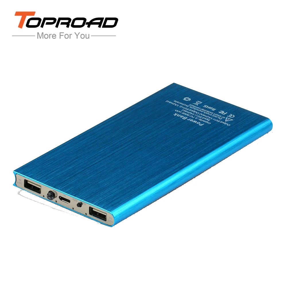 Slim Power Bank 8000mAh Mobile External Battery Charger LED Portable Powerbank cargador de bateria portatil 2 USB High Quality