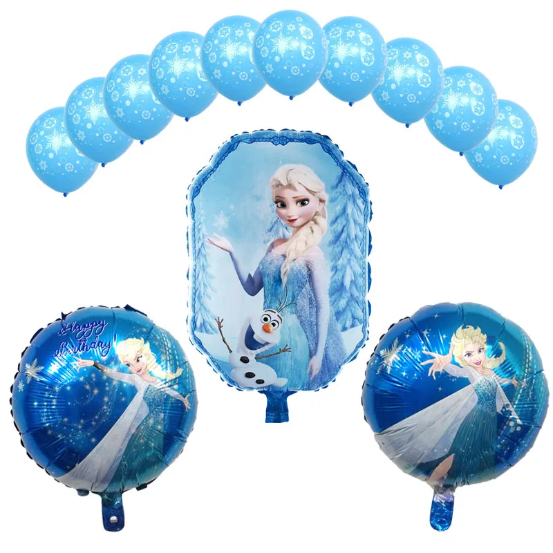 

Free Shipping 13pcs/set Baby shower girl foil balloons princess elsa anna balloon birthday party decorations kids toys globos