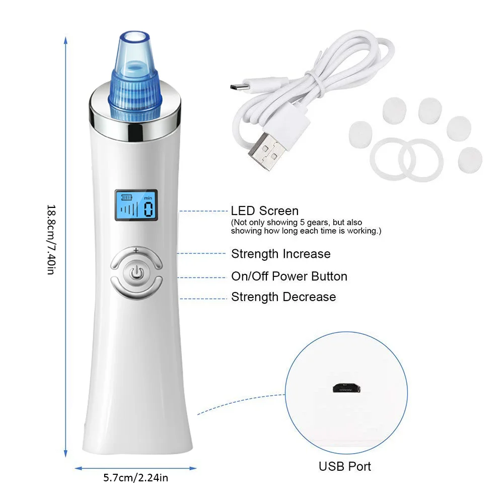 Электрический для удаления угрей лица смазка для пор, против акне очиститель зарядка через usb отрегулировать для мужчин t красота