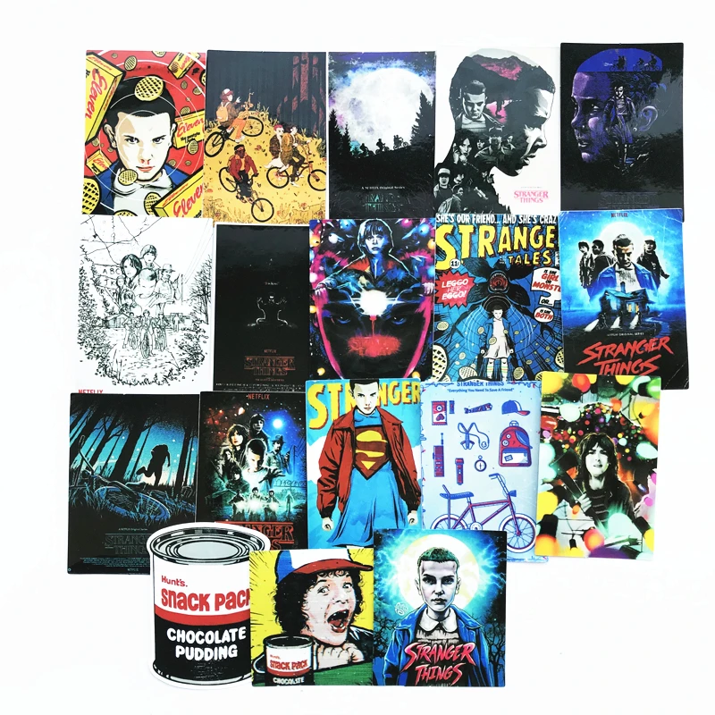 

18 Pcs/Lot 2019 Stranger Things Stickers For Car Laptop PVC Bicycle Backpack Home Decal DIY Waterproof PVC Toy Stickers