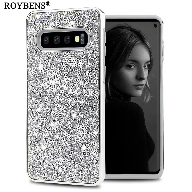 Роскошный Блеск Rhinestone Футляр для samsung Galaxy S10 плюс S10e + Heavy Duty противоударный Назад