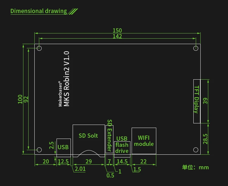 Материнская плата MAKERBASE STM32 MKS Robin2. Оборудование с открытым исходным кодом удобно для разработки и настройки. С 3,5 дюймовым tft-дисплеем tha