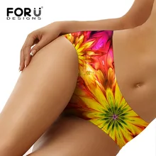 FORUDESIGNS/бразильские Плавки бикини, женские плавки с красочным цветочным принтом, женские шорты для плавания, сексуальный купальник, стринги