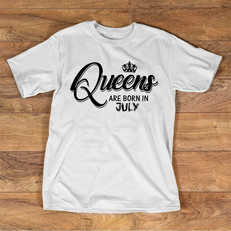 

REM month Design Queens Are Born In January February March April May June July August Crew Neck Short-Sleeve Womens T Shirts