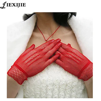

The net short fingers of three ribs pierced the bride etiquette Fishnet Gloves Women Gloves