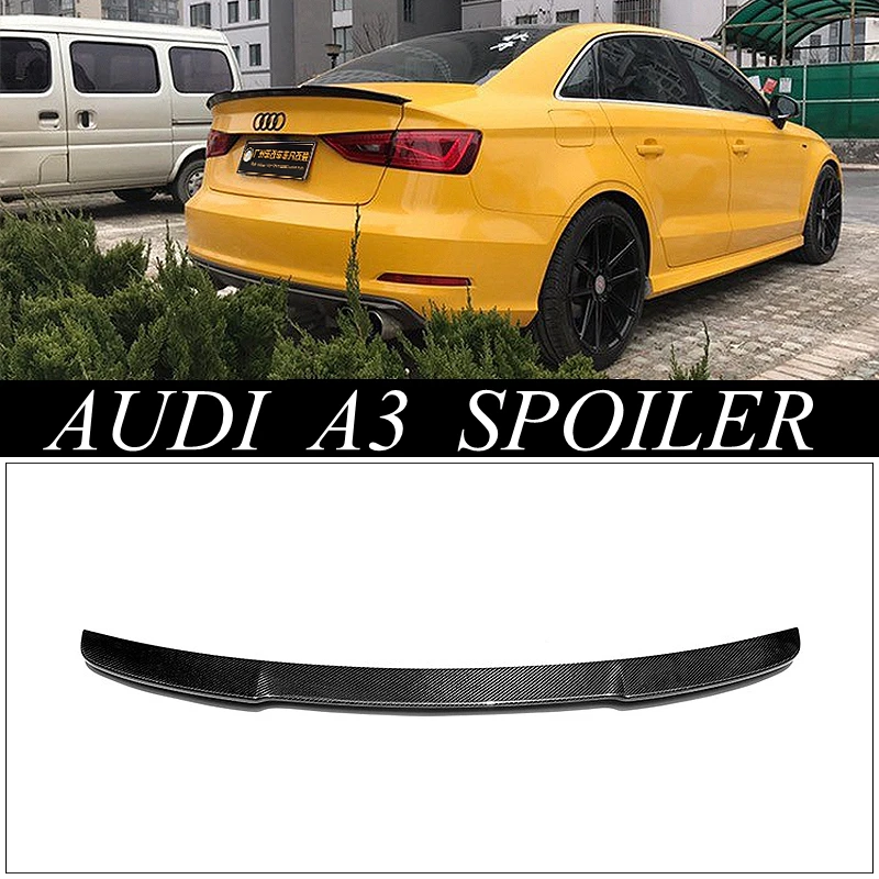 

SHCHCG Carbon Fiber Exterior Rear Spoiler Tail Trunk Wing Decoration Car Styling Fit For Audi A3 S3 Sedan 4Door 2014 2015 2016