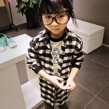 Англия Стиль рубашка для мальчиков Для детей рубашка с длинными рукавами костюм в клетку для детей 2-7 лет