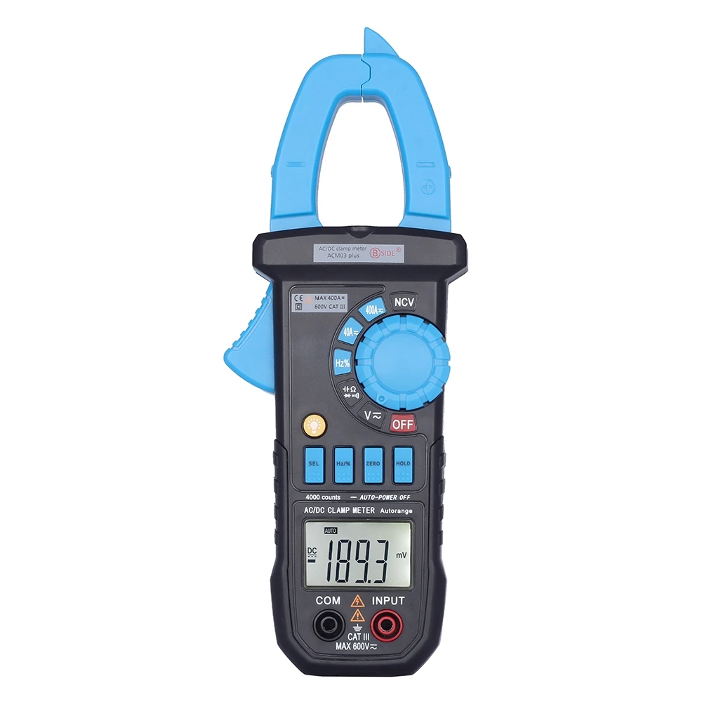 

BSIDE ACM03 plus 4000 Counts Capacitance Meter Auto Range 400A AC&DC Current Digital Multimeter Clamp Meter VS MS2108A UT203