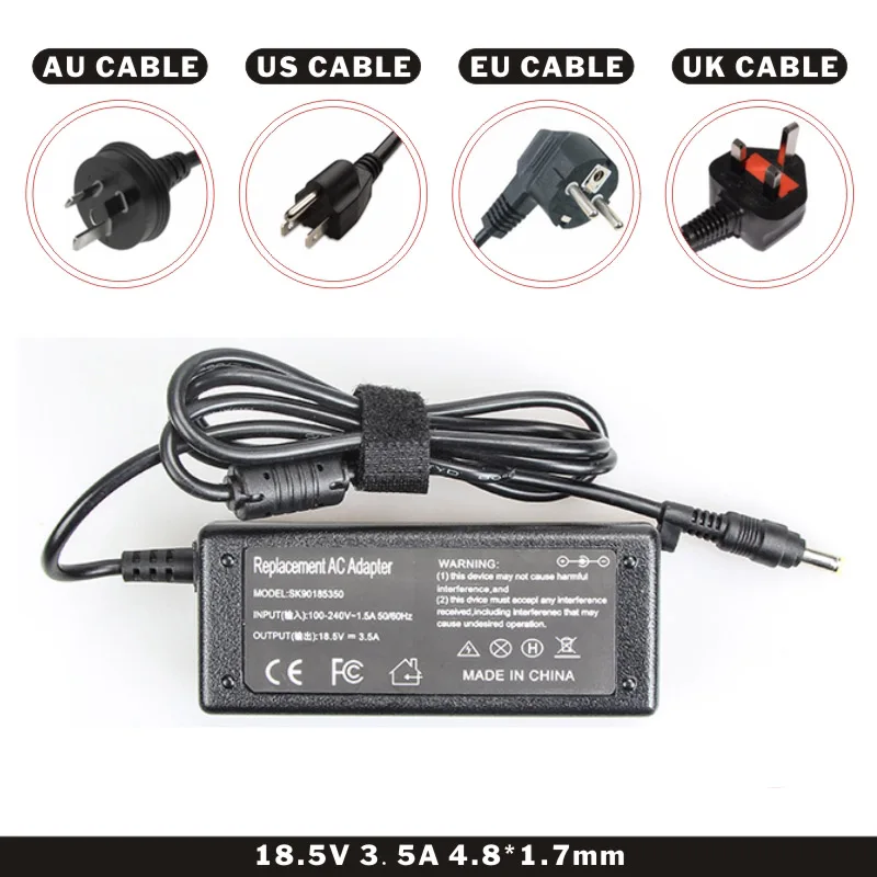 

FDBRO Laptop AC Power Adapter Charger For HP Notebook HP Pavilion Sleekbook 14 15 ENVY 4 6 Serie Power Supply 18.5V 3.5A 4.8*1.7