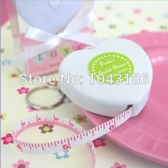 

Baby shower favor gift for guests -Heart Measuring Tape Key Ring Favor Wedding Favours Birthday Party Gifts giveaways 100pcs/lot