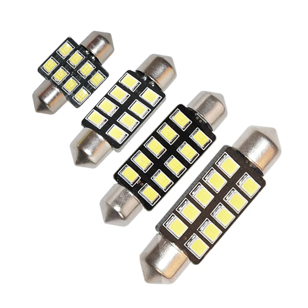 10 шт. автомобильная светодиодная лампа 32 мм 36 39 42 8 SMD гирлянда для салона Купол