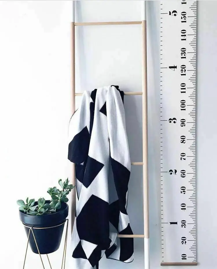 

New Kids Growth Height Chart Ruler Children Room Decor Wall Hanging Measure