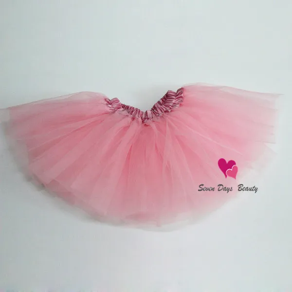 Мини-юбка для малышей, 16 цветов, летние Пышные юбки для девочек, 3 слоя, фатиновая юбка-пачка, детские танцевальные юбки ярких цветов - Цвет: pink