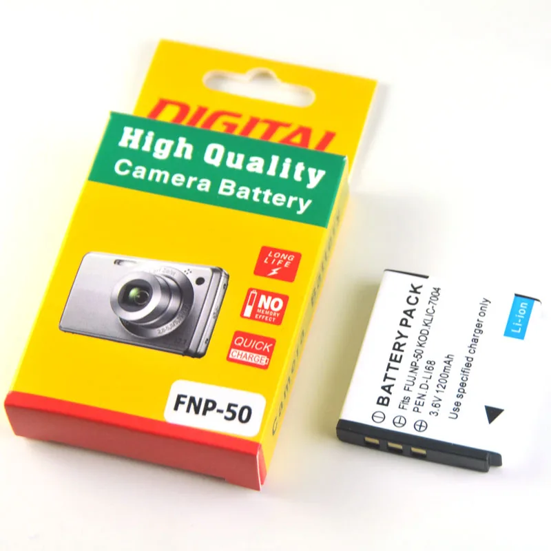 1200mAh NP 50 FNP50 NP50 KLIC 7004 D Li68 Battery for Fujifilm X10 X20