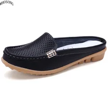 WHOSONG Women Shoes Soft Genuine Leather Flats Fashion Casual Ladies Driving Loafers Moccasins Shoes slippers M35 mwy women flats shoes moccasins girls loafers soft genuine leather ladies fashion casual shoe flats driving women footwear shoes