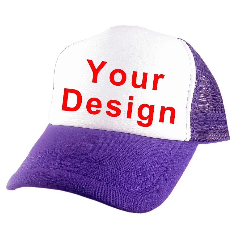 Заводская цена индивидуальный дизайн логотипа Самый дешевый полиэстер для мужчин и женщин бейсболка без рисунка, с сеткой Регулируемый головной убор для взрослых детей - Цвет: Purple
