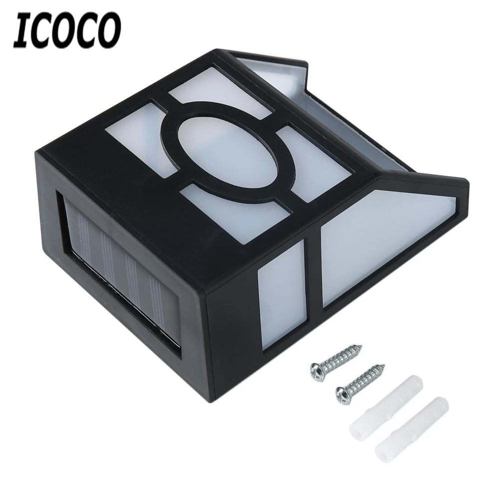 ICOCO Водонепроницаемый светодиодный настенный светильник на солнечной энергии с низким энергопотреблением супер яркая наружная садовая дорожка лампа освещения для заборного ограждения