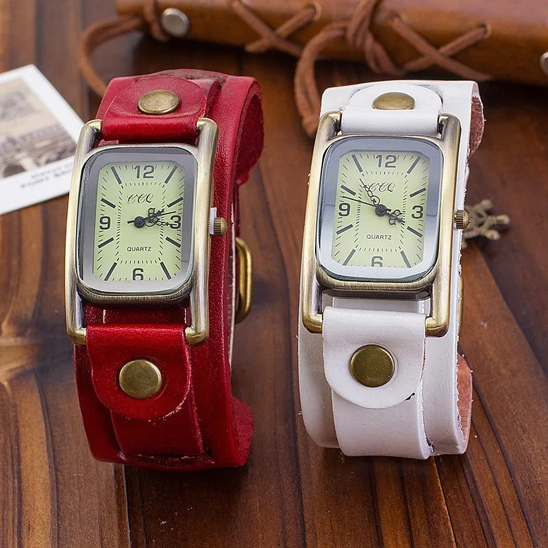 CCQ винтажные часы-браслет из коровьей кожи модные повседневные женские наручные часы антикварные кварцевые часы Relogio Feminino