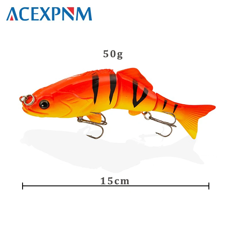 Тонущие воблеры 3 сегментов рыболовные приманки мульти обманка для рыбы 50 г жесткая приманка рыболовные снасти для баса Isca воблер, похожий на настоящую рыбу