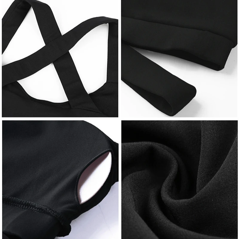 Colorvalue High Support Sports Bra Women Push Up Running Bra Cross Bandage Padded Fitness Tank Tops Shakeproof Wireless Yoga Bra