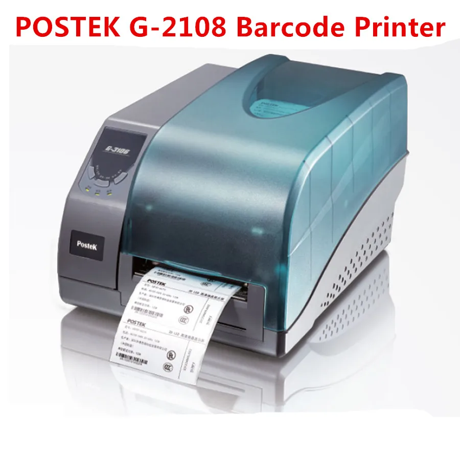 Postek G-2108 طابعة باركود الحرارية/ملصق نقل حراري طابعة مجوهرات التسمية/التسمية/اللوجستية تسمية طابعة