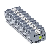 10 упаковок TZe-SE5 ленты безопасности 24 мм черный на белом TZ-SE5 совместимые ленты этикеток для принтеров ptouch