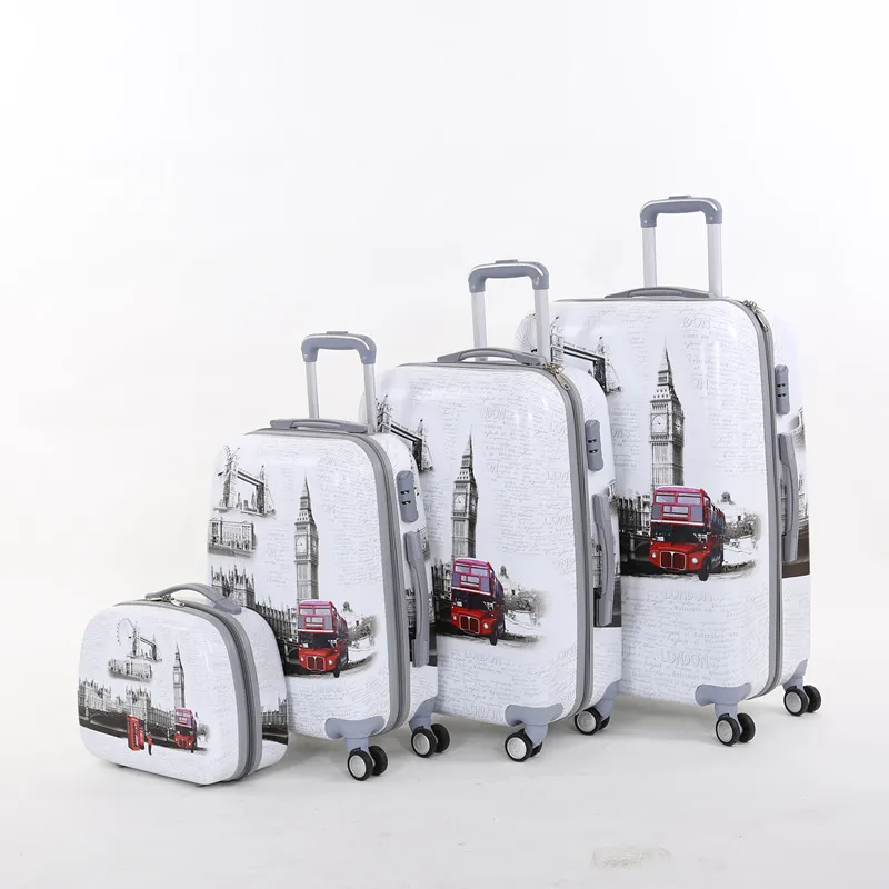 Оптовая продажа! 14 20 24 28 дюймов (4 шт./компл.) Европа модный стиль ПК Hardside тележки багажные сумки наборы, мельница багаж набор