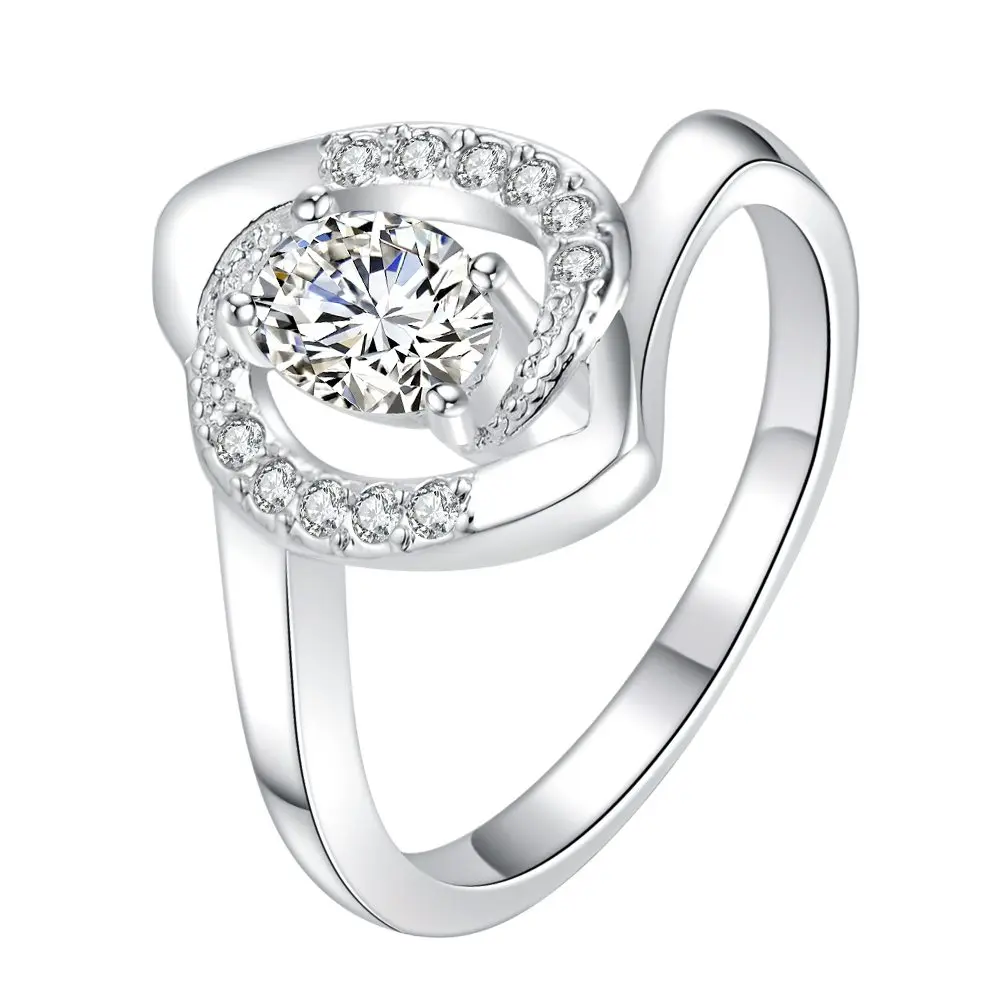 fashion shiny zircon Wholesale 925 jewelry silver plated ring ,fashion