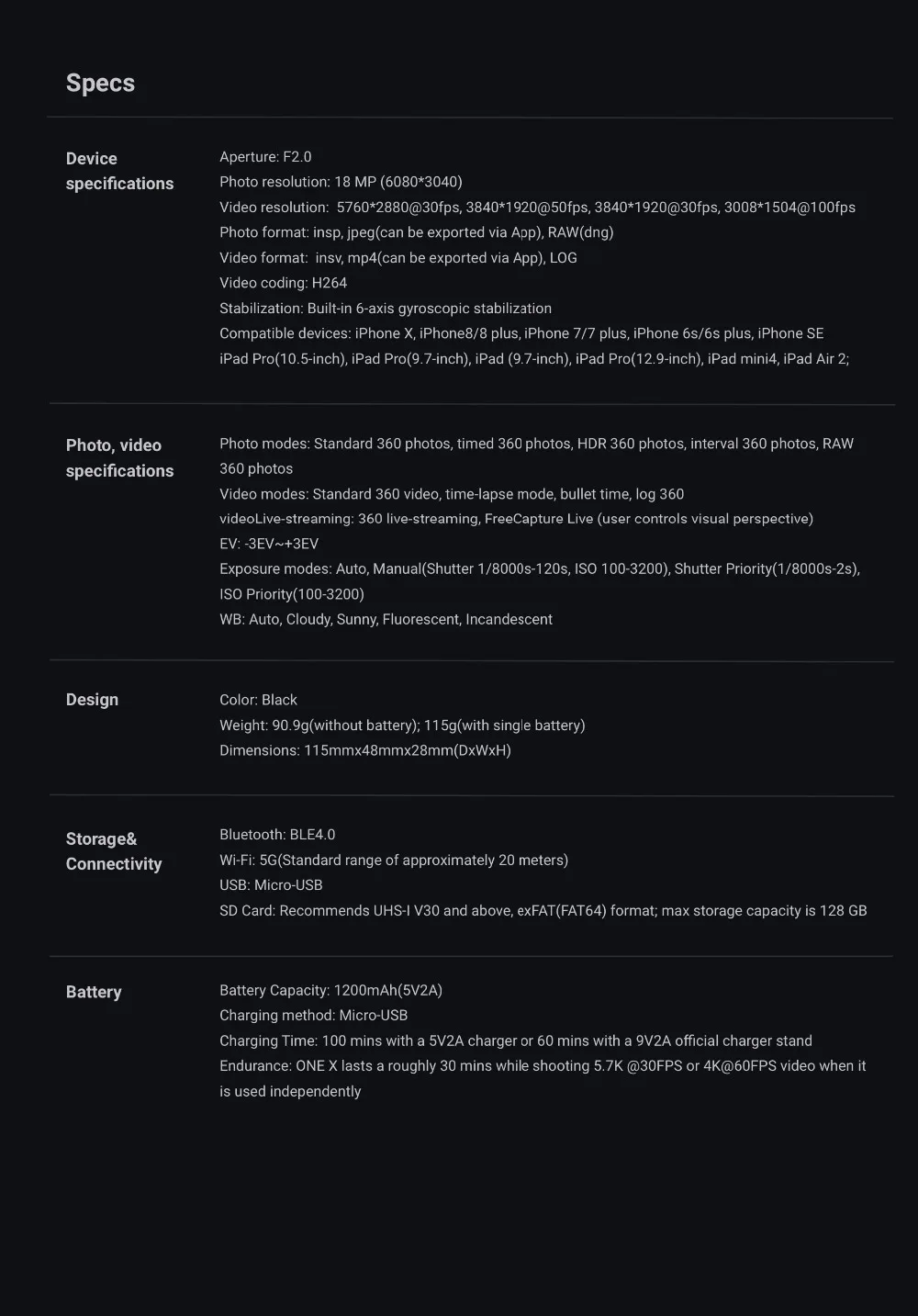 Insta360 ONE X Action Camera VR 360 Panoramic Camera For iPhone and Android 35 19