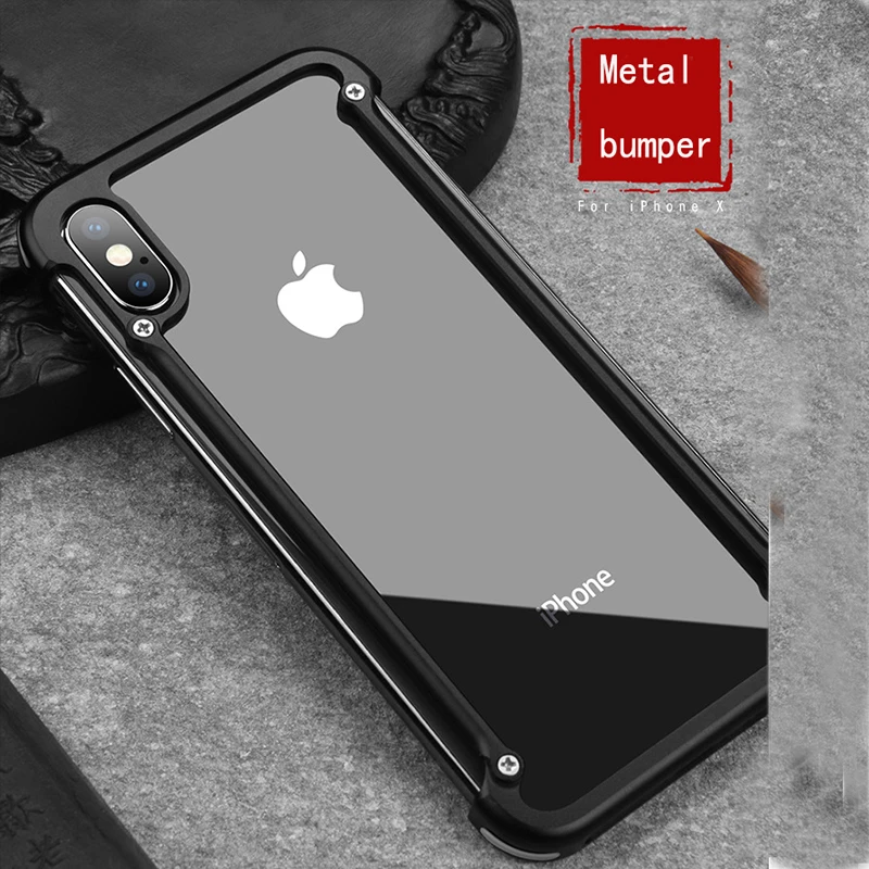 Luxury Metal Bumper Case for iPhone X cases black Top Quality High end