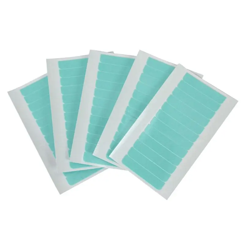 5 Sheets 60pcs Hair Tape Adhesive Glue 4cm*0.8cm Double Side Tape Waterproof For Lace Wig Hair Extension Tool