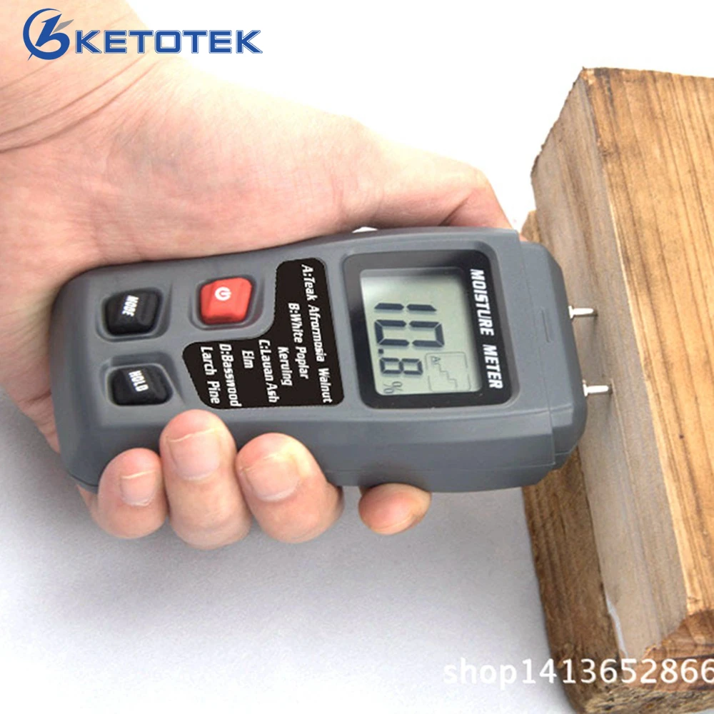 0-99.9% Digital LCD Wood Moisture Meter Humidity Tester Timber Damp Detector CHF 