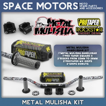 

1-1/8" 28MM Handlebar & Grips & Bar Clamps & Bar Pad Motorcycle MX enduro metal mulisha Pit Dirt Bike EXC CRF YZF250 KLX RMZ