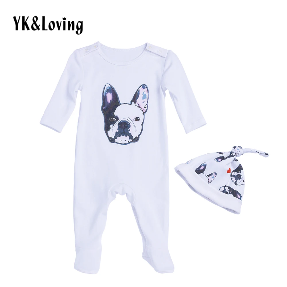 2017 Dog Animal Baby Boy Romper Clothes Long Sleeve 100 Cotton