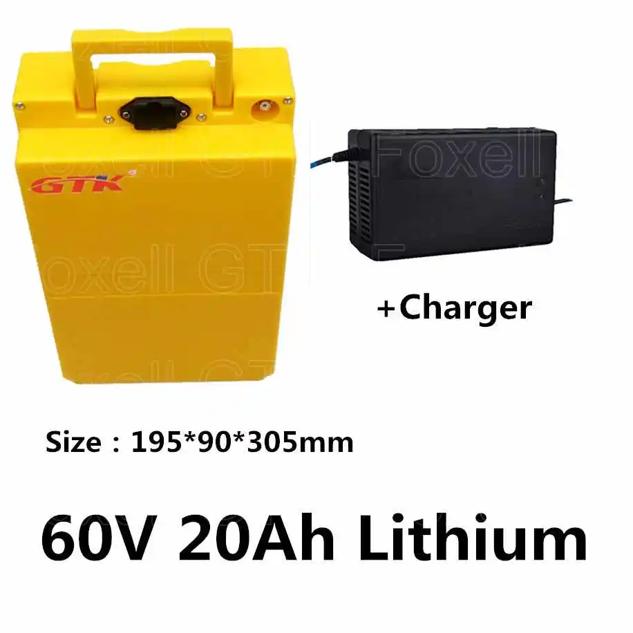 

60V 20Ah lithium li ion battery pack for 1000W electric car wide tire electric car motorcycle scooter e-bike wheelchair