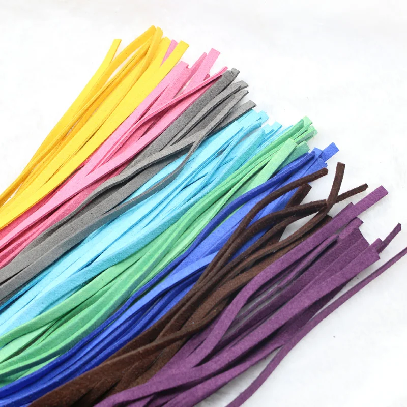 Suede Fabric cord Flat colorful velvet leather cord rope 5MM DIY