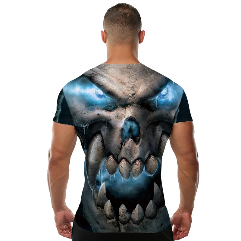 Мужская футболка с черепом KYKU Готическая принтом в стиле панк 2019|t-shirt top|top menskull t