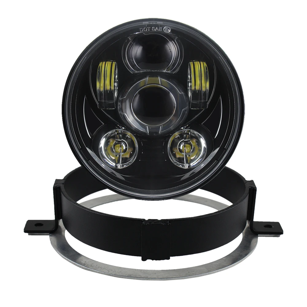 

5.75 inch Motorcycle Led Headlight kit High low Beam with Mounting Bracket Ring Plug and play for Honda 2006 VTX 1300 1800