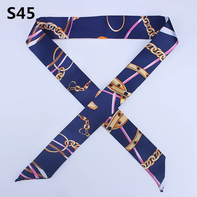 56 цветов Новый Шелковый маленький женский модный шарф для волос сумка ручка Украшение галстук многогранная ручная лента см 4*100 см Мода