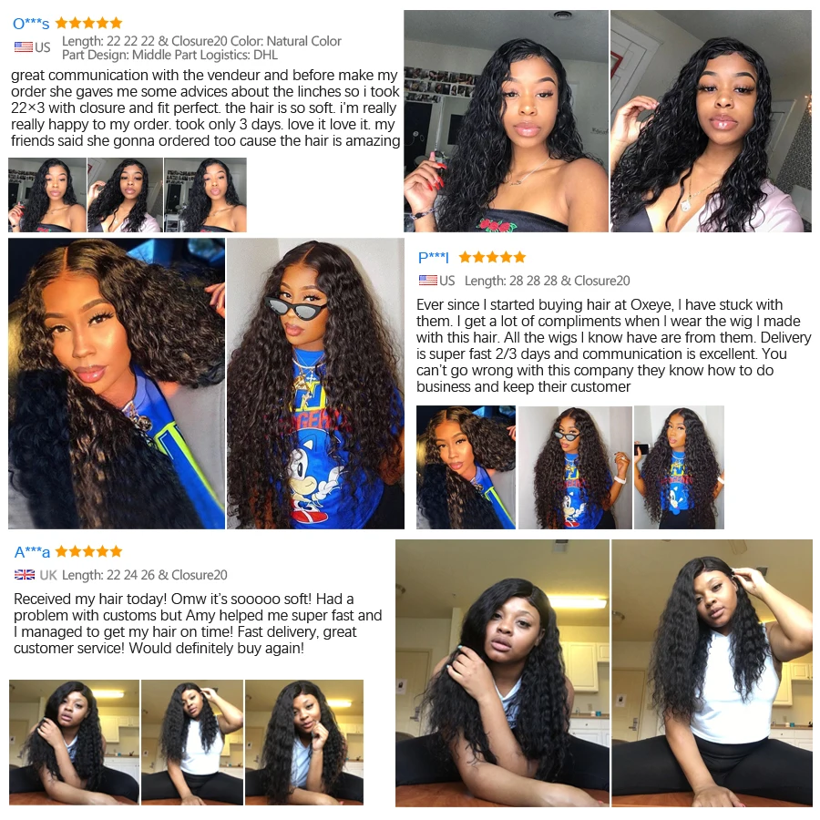 13x4 Lace Frontal Closure With Baby Hair Deep Wave Brazilian Hair Bundles Full Lace Front Oxeye girl Remy Human Hair Front Lace 13x4 Lace Frontal Closure With Baby Hair Deep Wave Brazilian Hair Bundles Full Lace Front Oxeye girl Remy Human Hair Front Lace